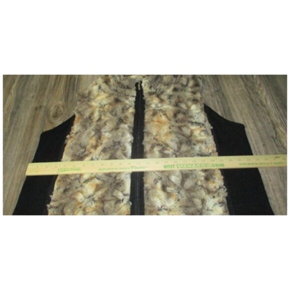 SAMOON by Gerry Weber sz 50 US size 20 faux fur vest jacket Goblincore Forest - Picture 9 of 13